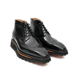 Zipper Brogue Martin Boots 2890 Black DIVINCH