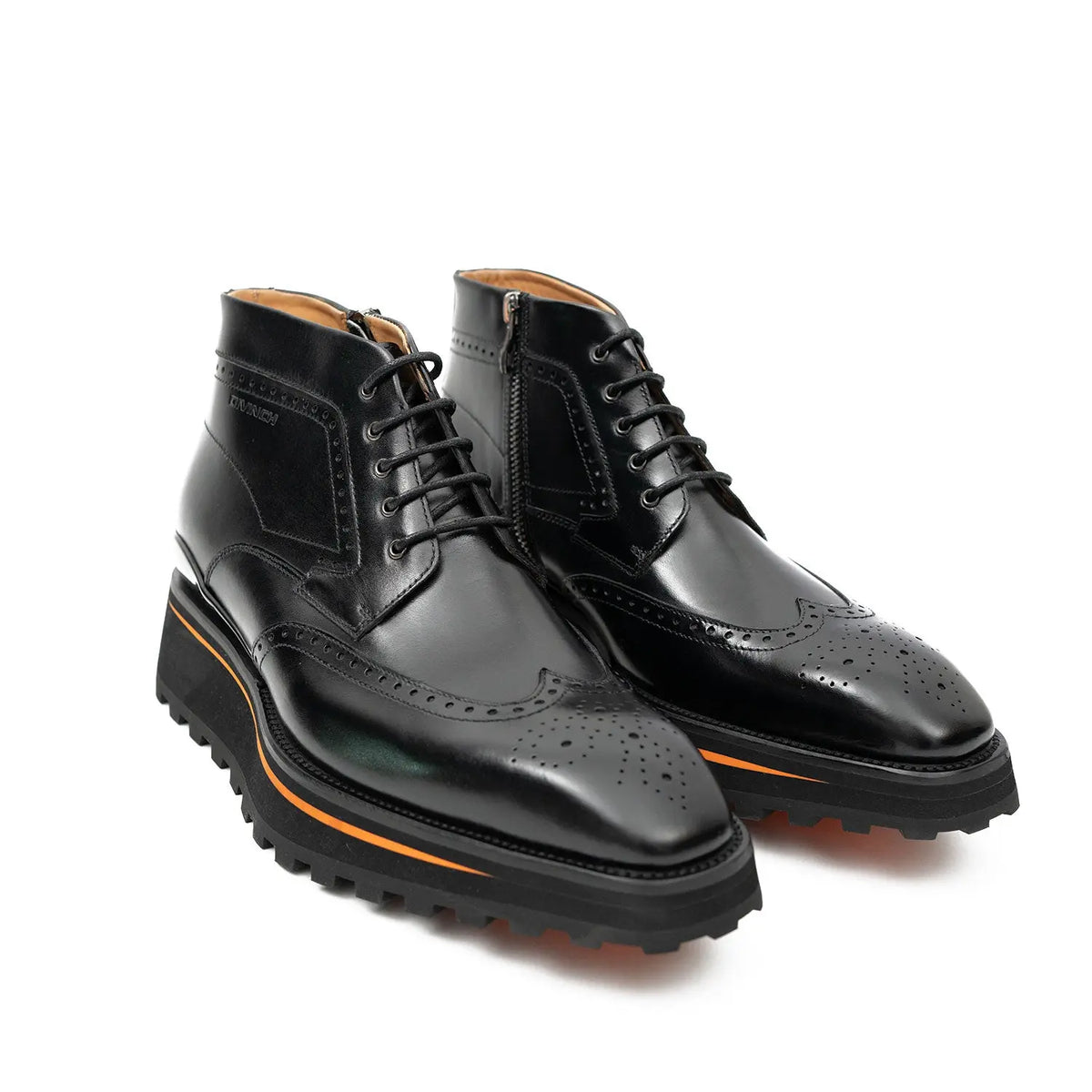 Zipper Brogue Martin Boots 2890 Black DIVINCH