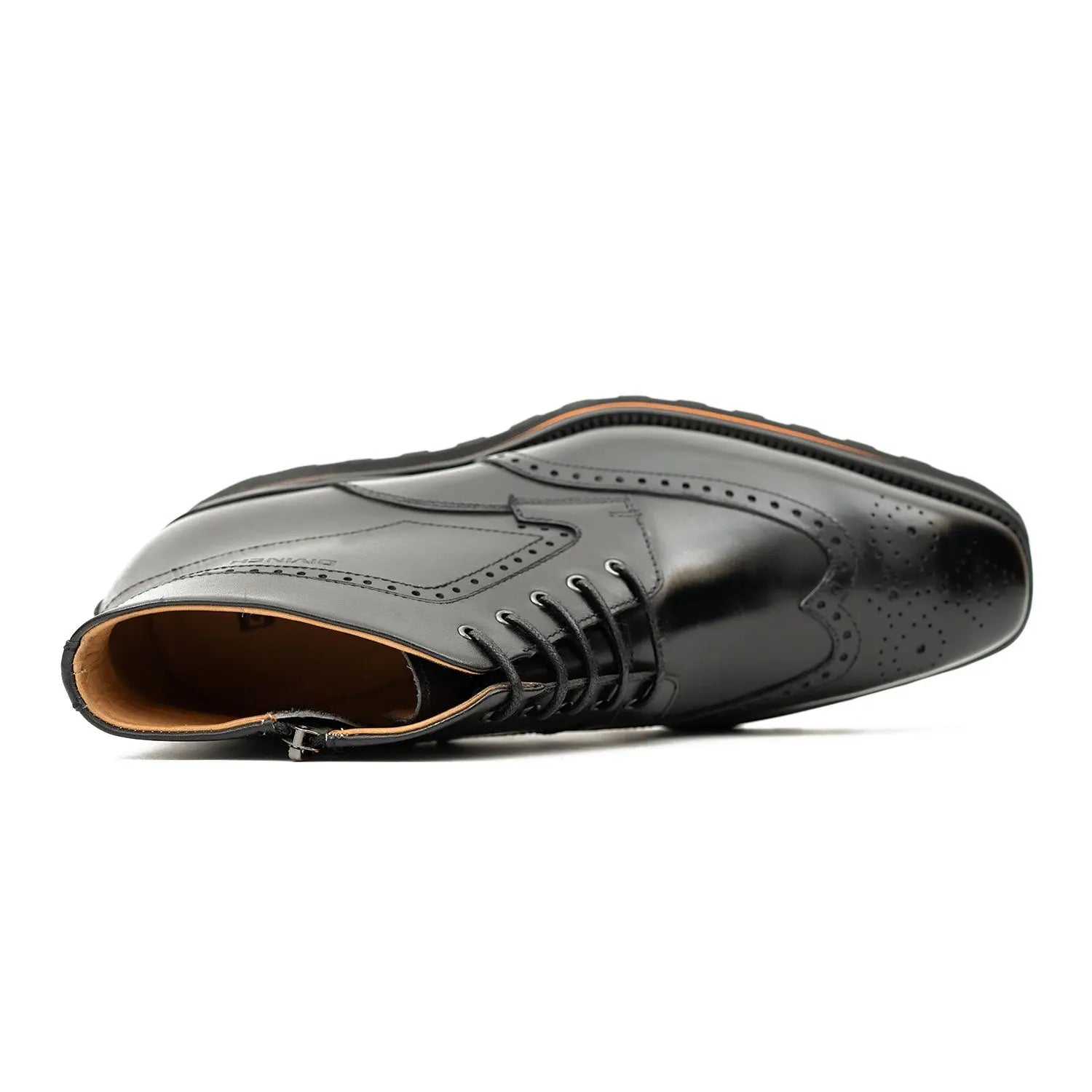 Zipper Brogue Martin Boots 2890 Black DIVINCH