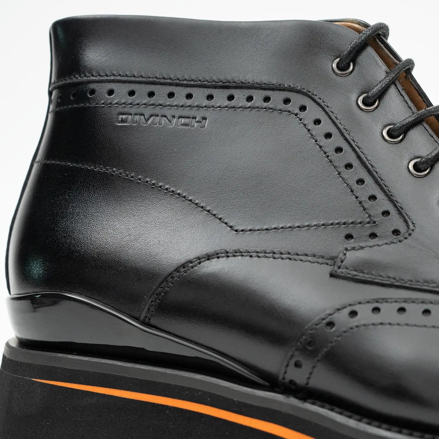 Zipper Brogue Martin Boots 2890 Black DIVINCH