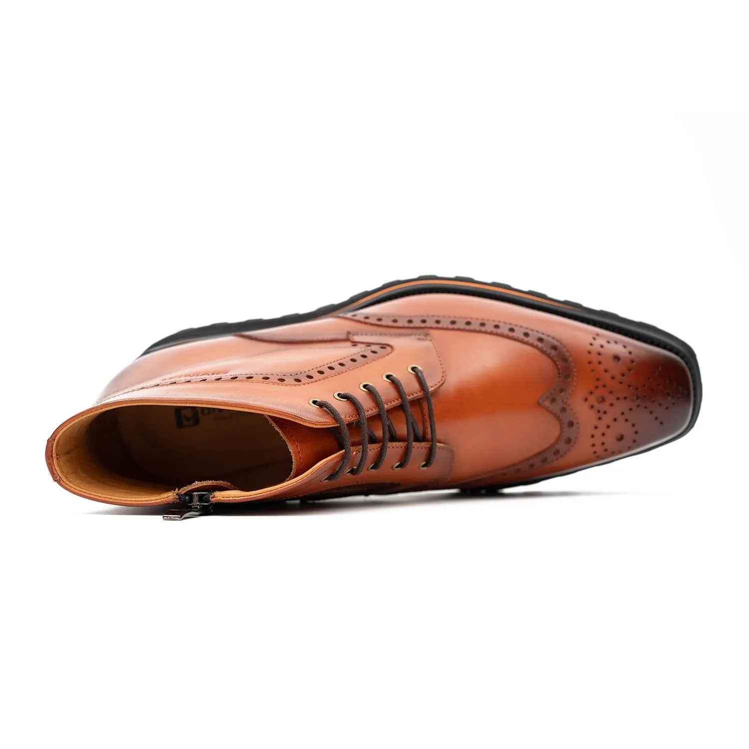 Zipper Brogue Martin Boots 2890 Brown DIVINCH