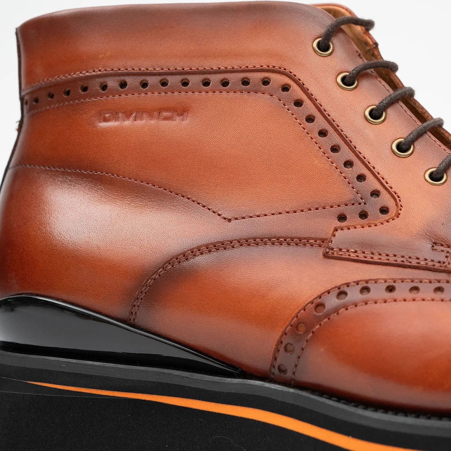 Zipper Brogue Martin Boots 2890 Brown DIVINCH
