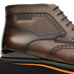 Zipper Brogue Martin Boots 2890 Coffee DIVINCH