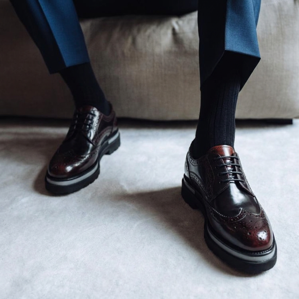 Shell Cordovan Vibram Boots outfit scenario
