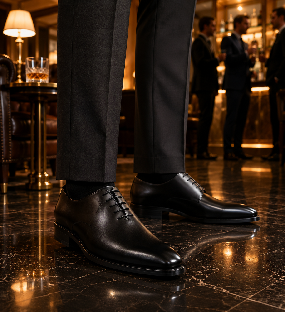 Black Plain-Toe Derby Shoe outfit scenario