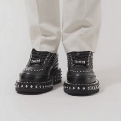 Black Studded Platform Sneaker